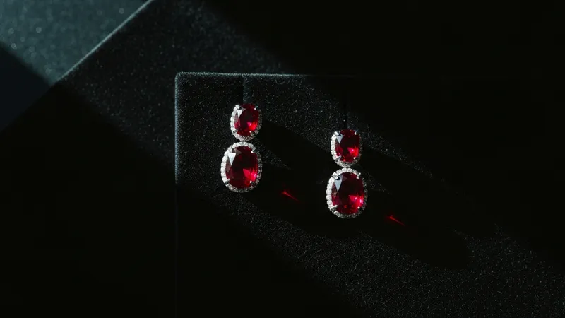 Boucles d'oreilles rubis serties diamants luxe exceptional